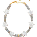 AURA DUO Gray MoonStone Star Pearl bracelet