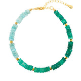 AURA DUO Green Agate & Amazonite Bracelet with Spacer Beads