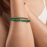 AURA DUO Green Agate & Amazonite Pearl Bracelet with Spacer Beads