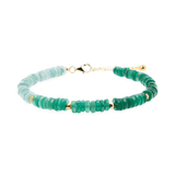AURA DUO Green Agate & Amazonite Pearl Bracelet with Spacer Beads in a modern design.