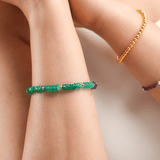 AURA DUO Green Agate & Amethyst Pearl Bracelet with Spacer Beads