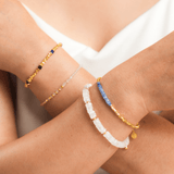 AURA DUO Moonstone Pearl Bracelet with Spacer Beads