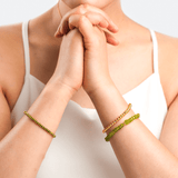 AURA DUO Peridot Pearl Bracelet with Spacer Beads
