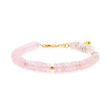 AURA DUO Rose Quartz Pearl Bracelet with Spacer Beads