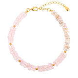 AURA DUO Rose Quartz Pearl Bracelet with Spacer Beads