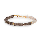 AURA DUO Smoky Quartz Pearl Bracelet with Spacer Beads