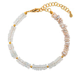 AURA DUO Topaz Pearl Faceted Necklace with Spacer Beads 6mm