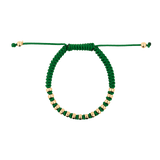 Balance Green Italian Macramé Bracelet with Gold-Plated Beads (0.5+ Micron)