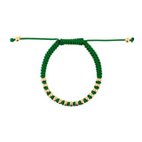 Balance Green Italian Macramé Bracelet with Gold-Plated Beads (0.5+ Micron)