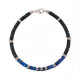 Balance – Lapis Lazuli & Black Onyx with Sterling Silver Faceted Bracelet for Men 4x2mm