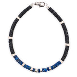 Balance – Lapis Lazuli & Black Onyx with Sterling Silver Faceted Bracelet for Men 4x2mm