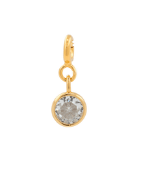 Gold charm featuring a transparent zircon, symbolizing blessings and positivity, perfect for Aries enthusiasts.