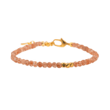 Blessing Sunstone dainty bracelet with silver spacer beads, promoting joy and confidence.