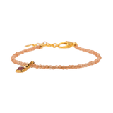 Blessing Sunstone Dainty Bracelet with Tourmaline Charm 2mm