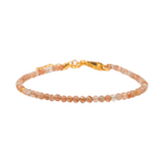 Dainty Sunstone bracelet featuring faceted beads and gold clasp for joy, confidence, and emotional strength.