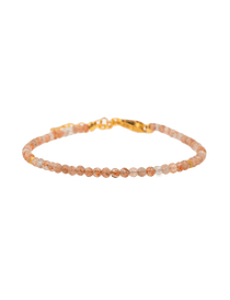 Dainty Sunstone bracelet featuring faceted beads and gold clasp for joy, confidence, and emotional strength.