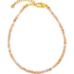 Blessing Sunstone Faceted Dainty Bracelet with Silver Spacer Beads for joy and confidence.