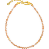 Blessing Sunstone Faceted Dainty Bracelet with Silver Spacer Beads for joy and confidence.
