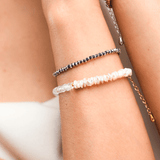 Calm Blue Sapphire Beaded Bracelet with Sterling Silver Spacer Beads