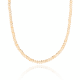 Calm Grey Moonstone Dainty Necklace with Gold-Plated Nugget