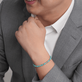 Calm – Turquoise & Gold-Plated Sterling Silver Faceted Bracelet for Men 4x2mm