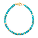 Calm – Turquoise & Gold-Plated Sterling Silver Faceted Bracelet for Men 4x2mm