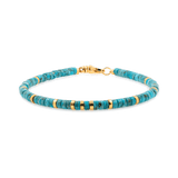 Calm – Turquoise & Gold-Plated Sterling Silver Faceted Bracelet for Men 4x2mm