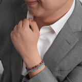 Calm – Turquoise & Gold-Plated Sterling Silver Faceted Bracelet for Men 4x2mm