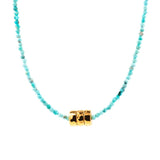 Calming Turquoise Dainty Necklace with Gold-Plated Nugget