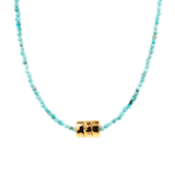 Calming turquoise dainty necklace with gold-plated nugget and artisan texture, perfect for everyday wear.