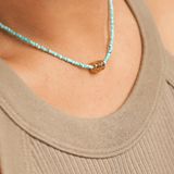 Calming Turquoise Dainty Necklace with Gold-Plated Nugget