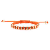 Creativity Orange Italian Macramé Bracelet with Gold-Plated Beads (0.5+ Micron)
