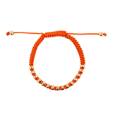 Creativity Orange Italian Macramé Bracelet with Gold-Plated Beads (0.5+ Micron)