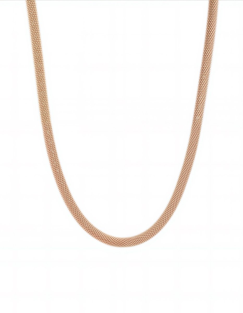 BEAMMORE Dewdrop Mesh Necklace in Gold-Plated 925 Sterling Silver – Fine Jewelry