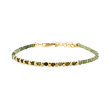 Diopsite Faceted Dainty Bracelet with Gold-Plated S925 Bead (2×2mm)