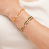 Diopsite Faceted Dainty Bracelet with Gold-Plated S925 Bead (2×2mm)