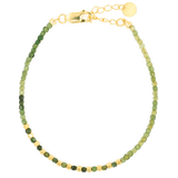Diopsite Faceted Dainty Bracelet with Gold-Plated S925 Bead (2×2mm)