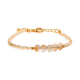 Earth •  Land Pulse Citrine Dainty Bracelet‌ with Spacer Beads 2mm