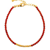 Fire • Ember Core Red Agate Dainty Bracelet with Spacer Beads 2mm