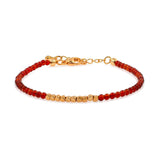 Fire • Ember Core Red Agate Dainty Bracelet with Spacer Beads 2mm