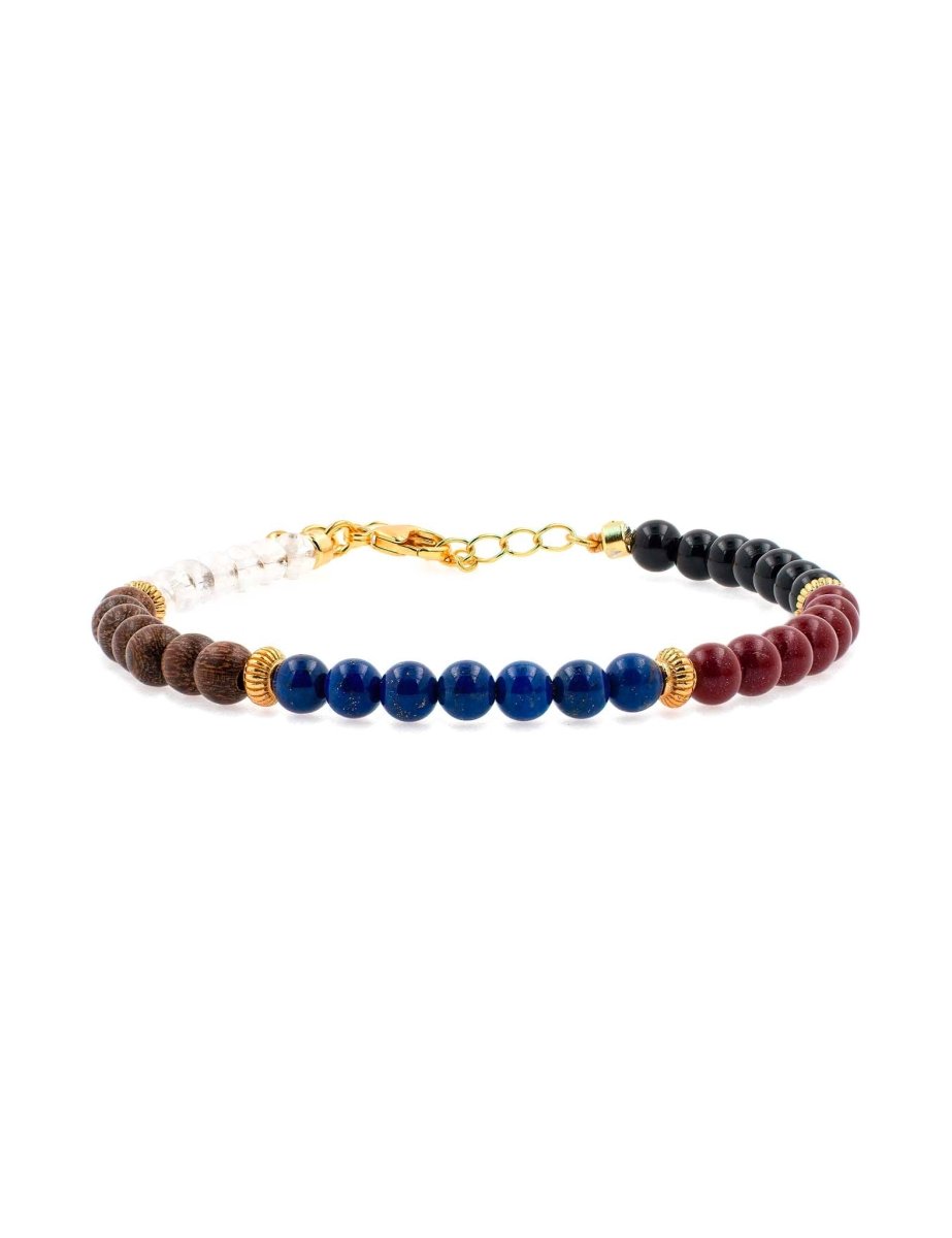 BEAMMORE Five Elements Solar Crest Beaded Bracelet with Spacer Beads – Beaded Gemstone Jewelry