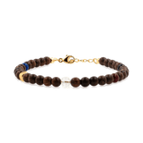 Five Elements Stellar Guardian Bracelet with black onyx, lapis lazuli, and sandalwood for elemental resonance.