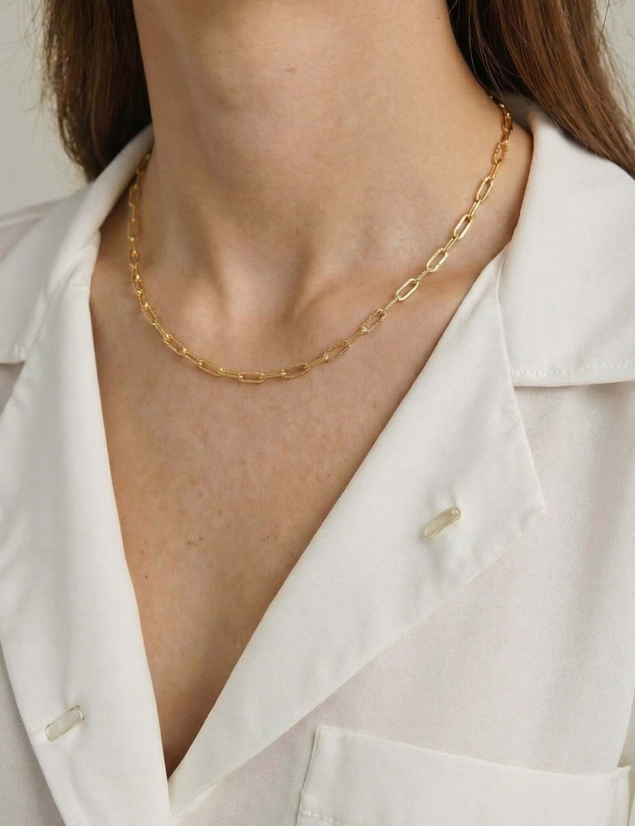Flat Rolo Chain Necklace – Gold-Plated Sterling Silver | BEAMMORE ...
