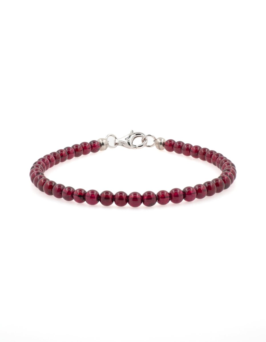 BEAMMORE Garnet Beaded Bracelet – Beaded Gemstone Jewelry