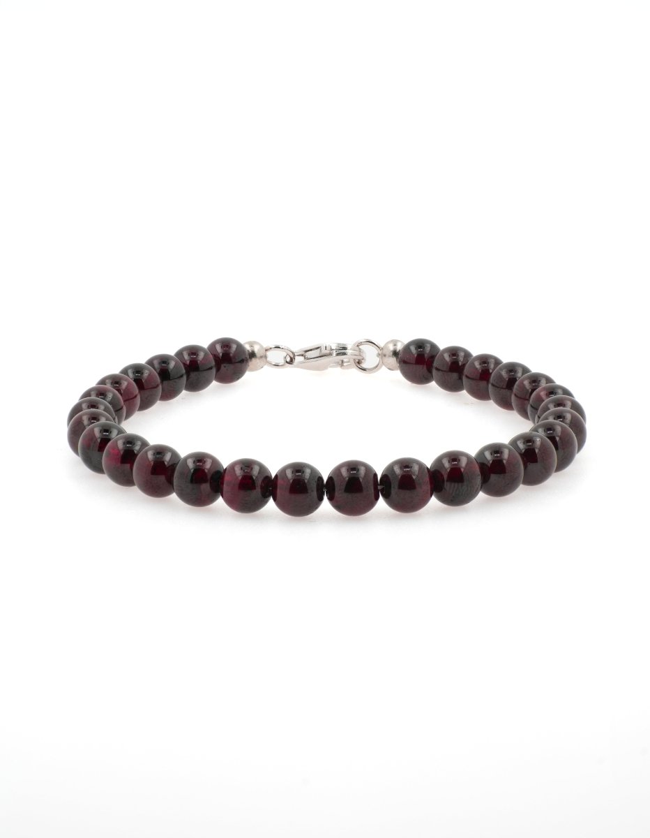 BEAMMORE Garnet Beaded Bracelet – Beaded Gemstone Jewelry