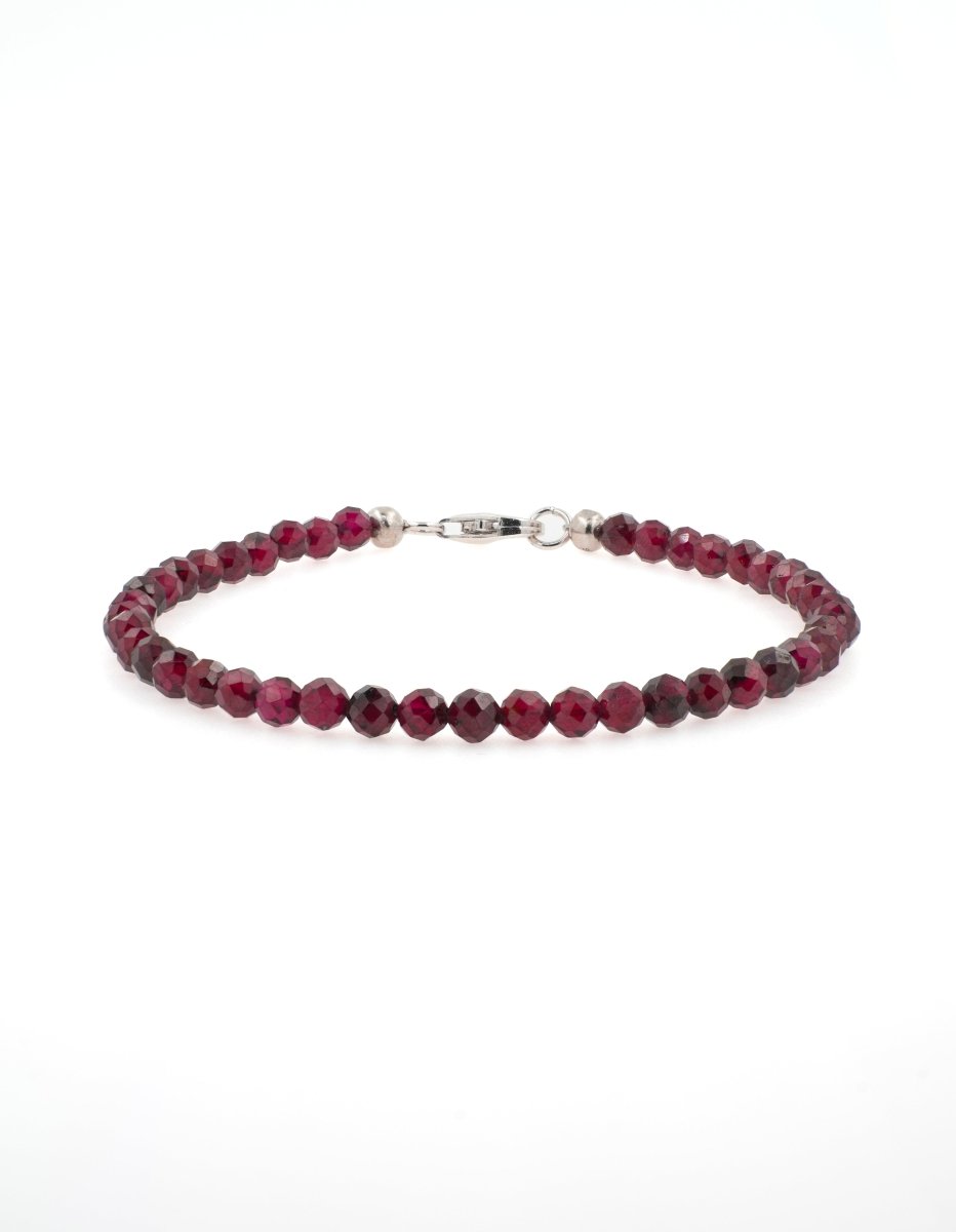 BEAMMORE Garnet Beaded Bracelet – Beaded Gemstone Jewelry