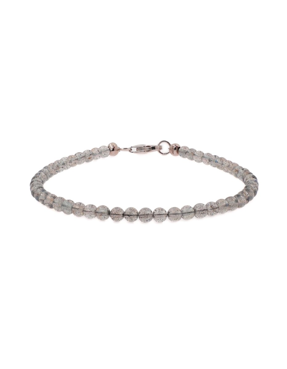 BEAMMORE Grey Moonstone Beaded Bracelet – Beaded Gemstone Jewelry