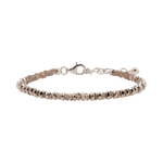 Grounding brown sapphire beaded bracelet with S925 sterling silver spacers for elegant stacking.