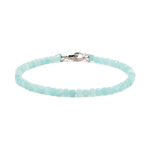 Growth Amazonite bracelet for men, featuring 4x4mm beads and a sterling silver clasp for balance and communication.