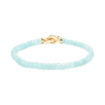 Growth Amazonite bracelet with 4x4mm beads and gold clasp, promoting emotional balance and personal growth.